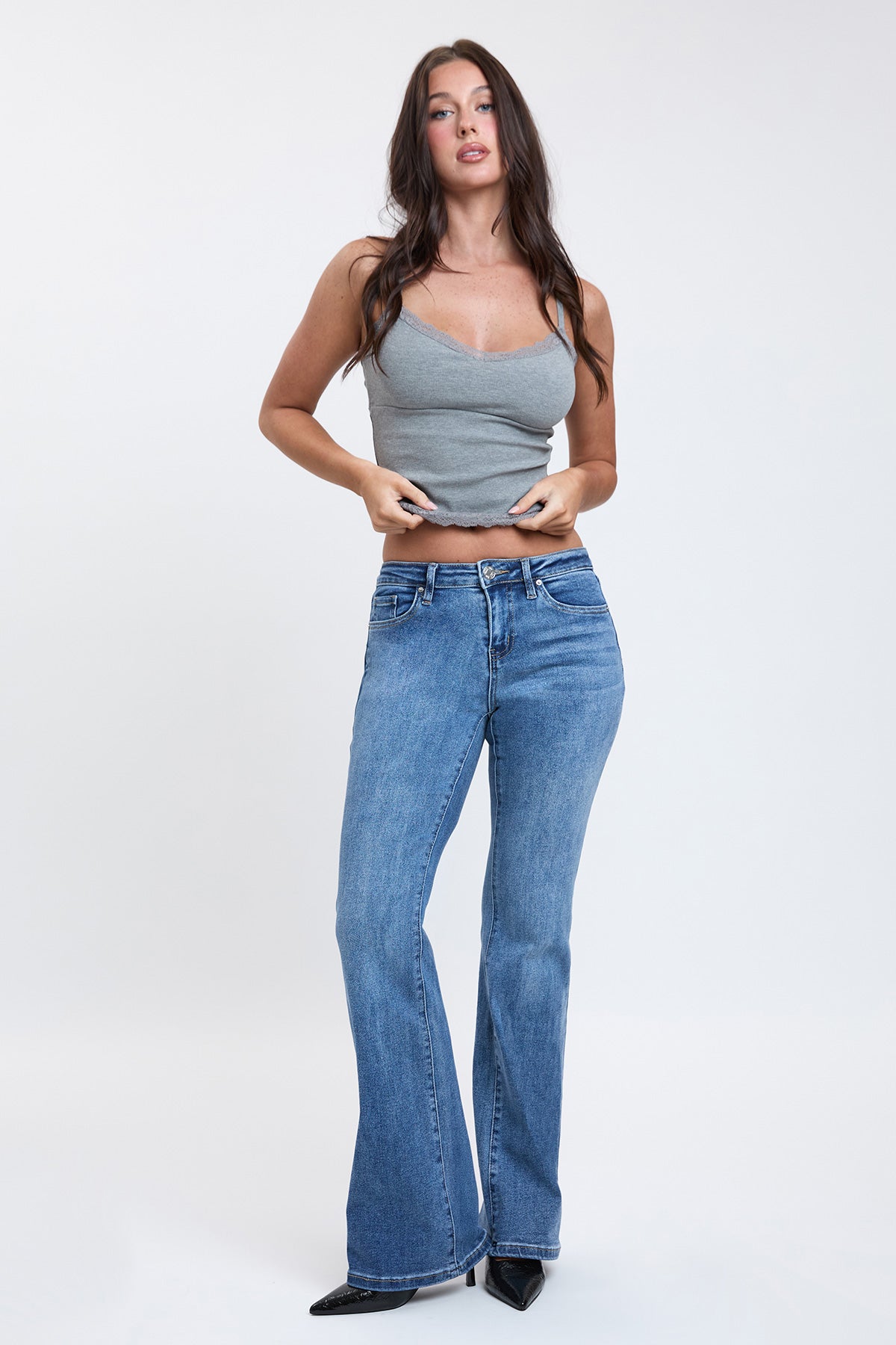 Women's Essential Flare Jeans in M Medium Blue view 7 - Women'S Essential Jeans (bottom)