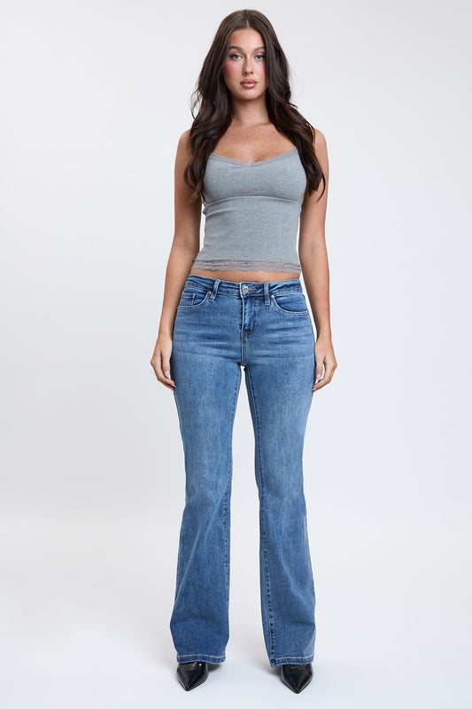 Women's Essential Flare Jeans in M Medium Blue - Women'S Essential Jeans (bottom)