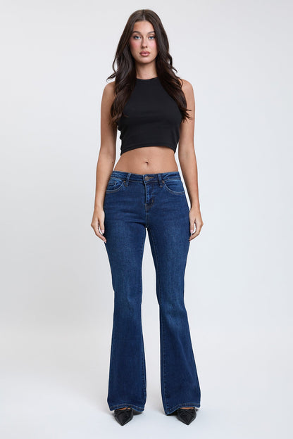 Women's Essential Flare Jeans in S Midnight Sky Blue view 11 - Women'S Essential Jeans (bottom)