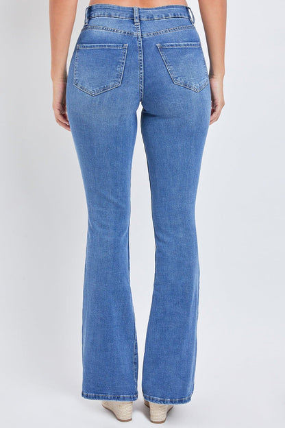 Women's Essential Flare Jeans - Long Inseam in E Royal Blue Rips view 13 - Women'S Essential Jeans (bottom)