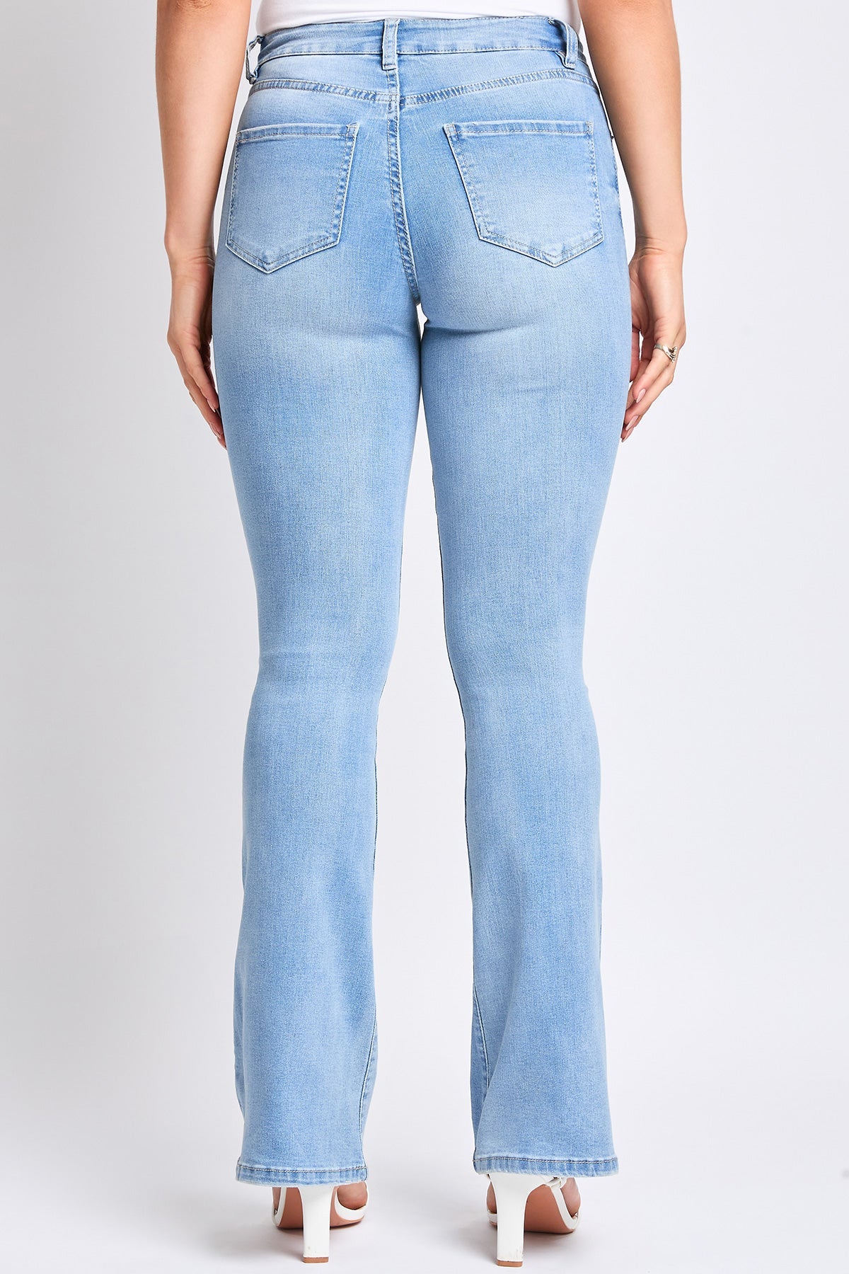 Women's Essential Flare Jeans - Long Inseam in M Medium Blue Rips view 17 - Women'S Essential Jeans (bottom)