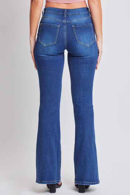 Women's Essential Flare Jeans - Long Inseam in S Midnight Sky Blue Rips view 4 - Women'S Essential Jeans (bottom)