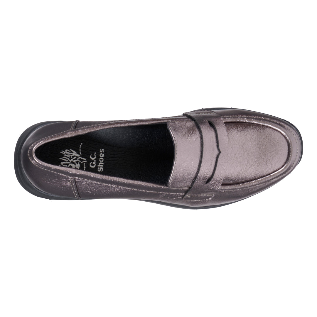 Women's Esther Pewter Loafers Pewter view 3 (piece) - womens leather loafers, womens leather loafers bl - shop at us.meeeshop