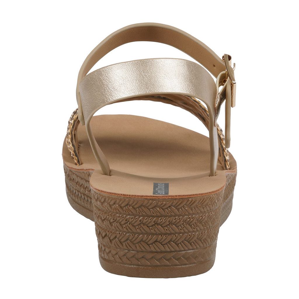Women's Fay Gold Embellished Cross Strap Sandals Gold view 4 (shoe) - women's day sandals, women's day  - shop at us.meeeshop