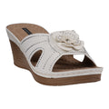 Women's Fiora White Floral Wedge Sandals White (shoe) - wedge sandals, floral wedge sandals - shop at us.meeeshop