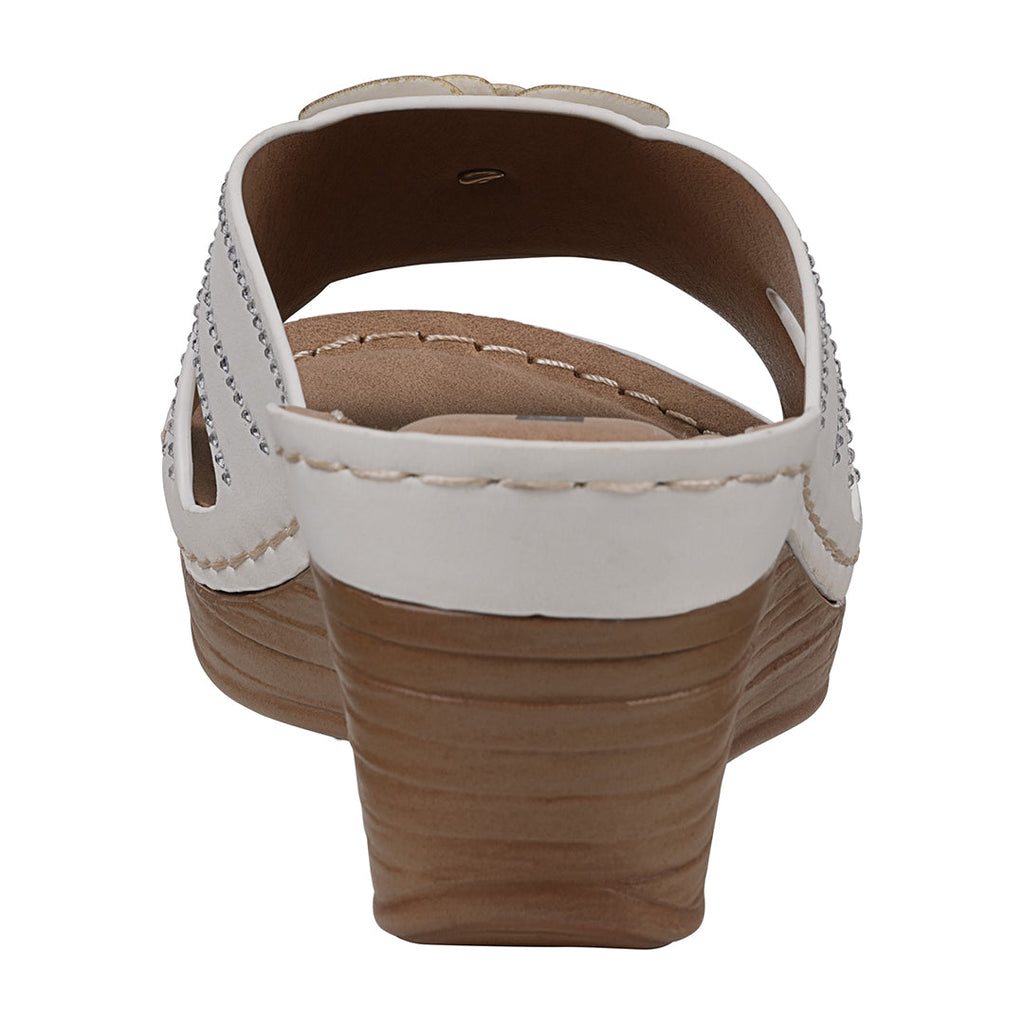 Women's Fiora White Floral Wedge Sandals White view 4 (shoe) - wedge sandals, floral wedge sandals - shop at us.meeeshop