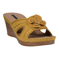 Women's Fiora Yellow Floral Wedge Sandals Yellow (shoe) - wedge sandals, floral wedge sandals - shop at us.meeeshop