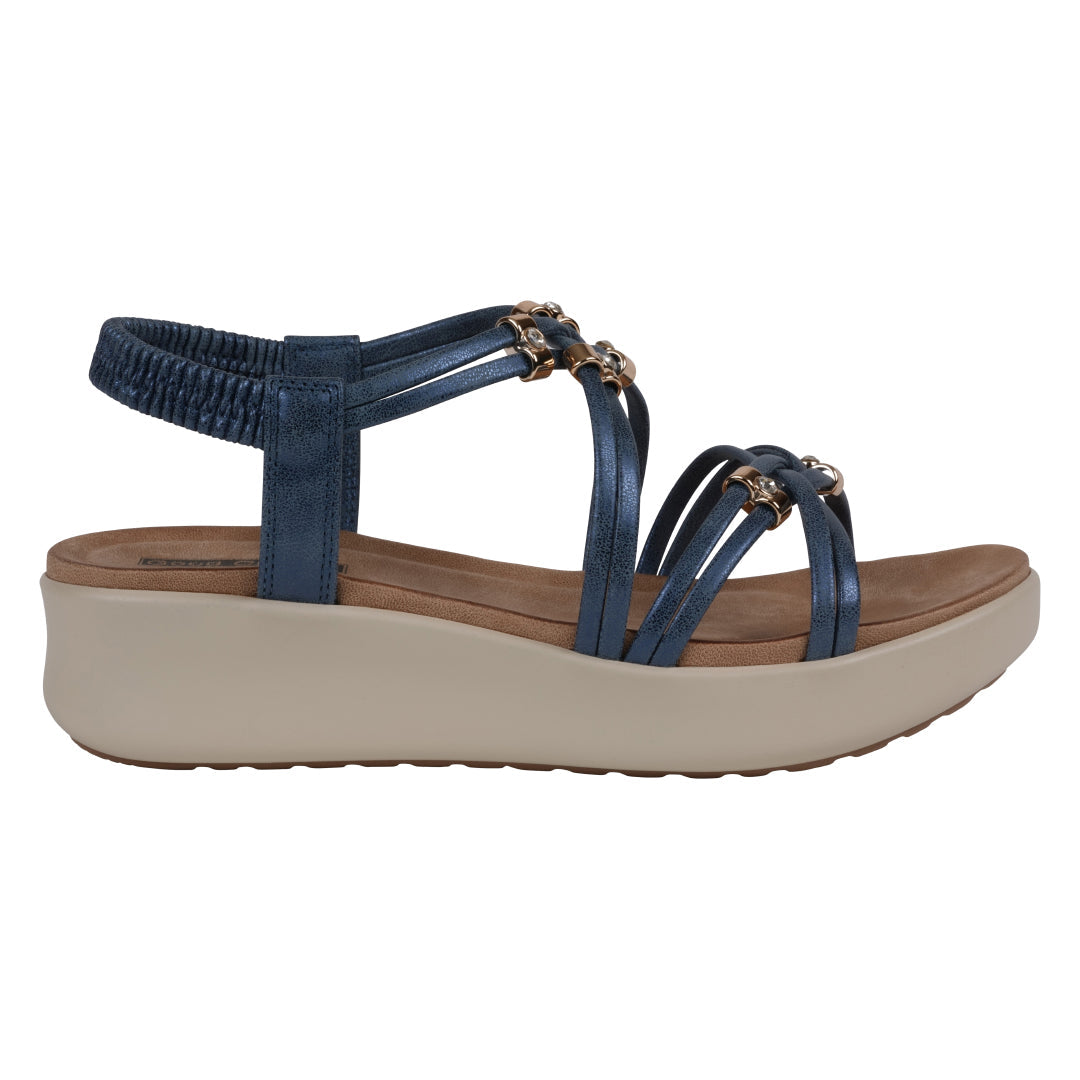 Women's Fran Navy Strappy Wedge Sandals Navy view 4 (shoe) - womens tan sandals, womens tan sandals nea - shop at us.meeeshop