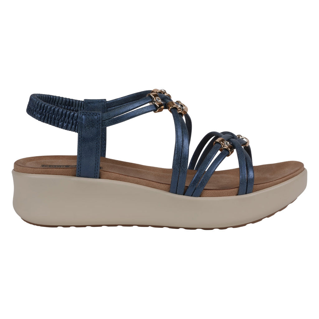 Women's Fran Navy Strappy Wedge Sandals Navy view 4 (shoe) - womens tan sandals, womens tan sandals nea - shop at us.meeeshop