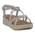Women's Fran Silver Strappy Wedge Sandals Silver (shoe) - womens tan sandals, womens tan sandals near m - shop at us.meeeshop