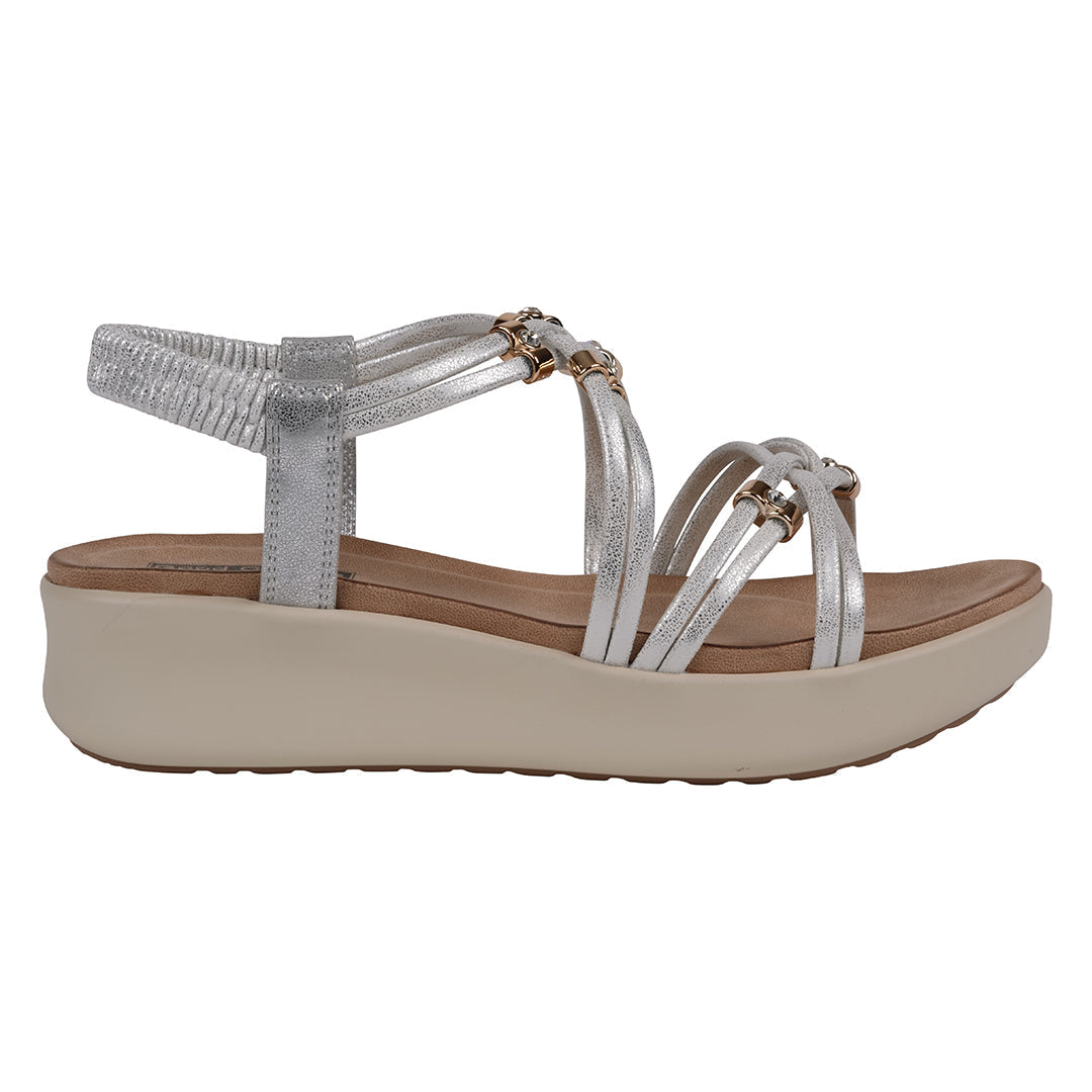 Women's Fran Silver Strappy Wedge Sandals Silver view 3 (shoe) - womens tan sandals, womens tan sandals - shop at us.meeeshop