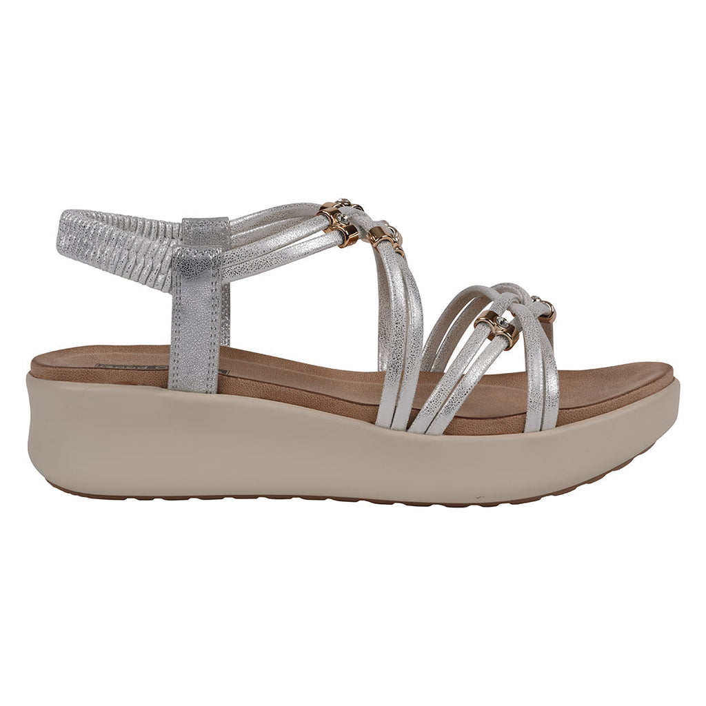 Women's Fran Silver Strappy Wedge Sandals Silver view 3 (shoe) - womens tan sandals, womens tan sandals - shop at us.meeeshop