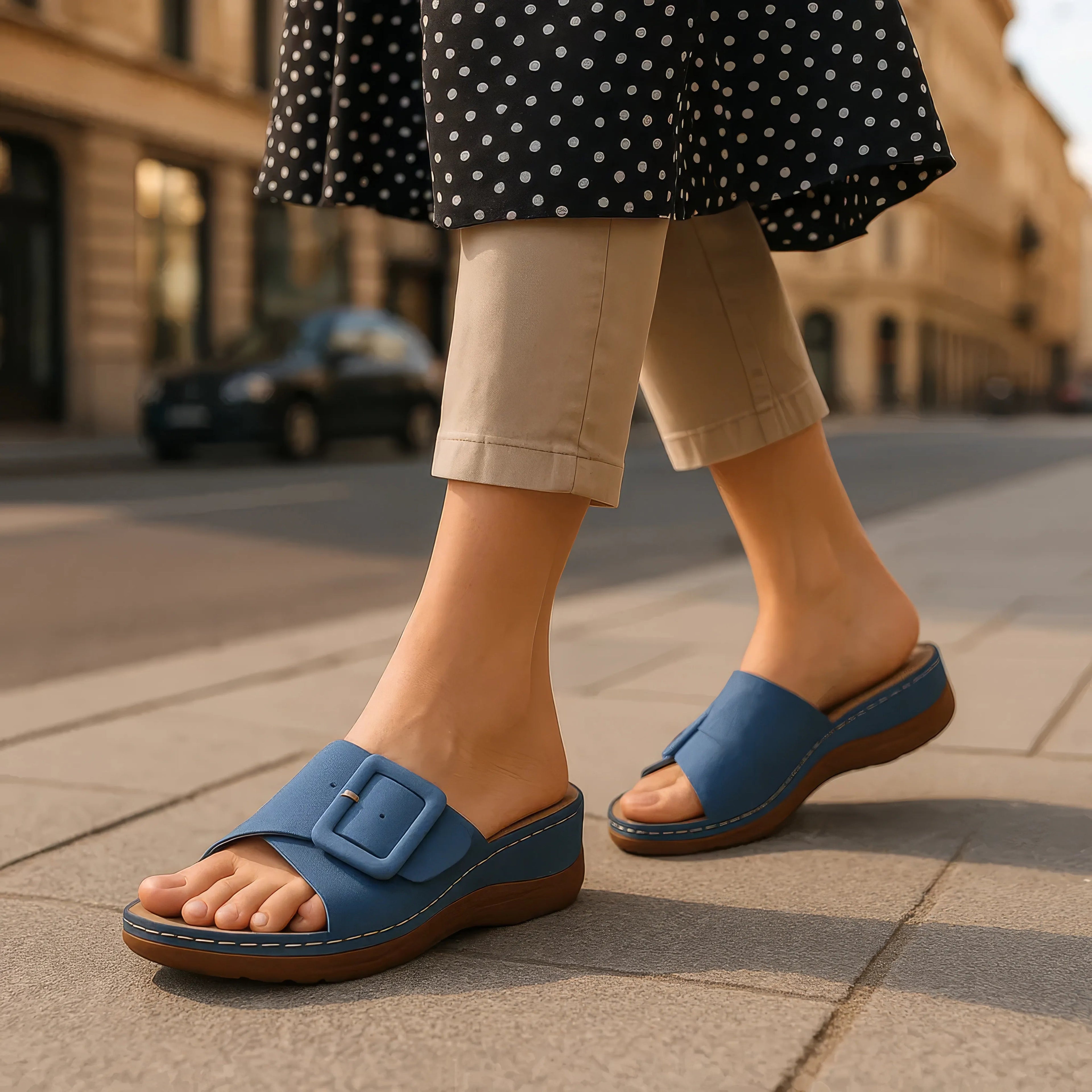 Women's Hamden Black Buckled Flat Sandals Black view 4 (shoe) - women's hamden slingback pumps, hamden  - shop at us.meeeshop
