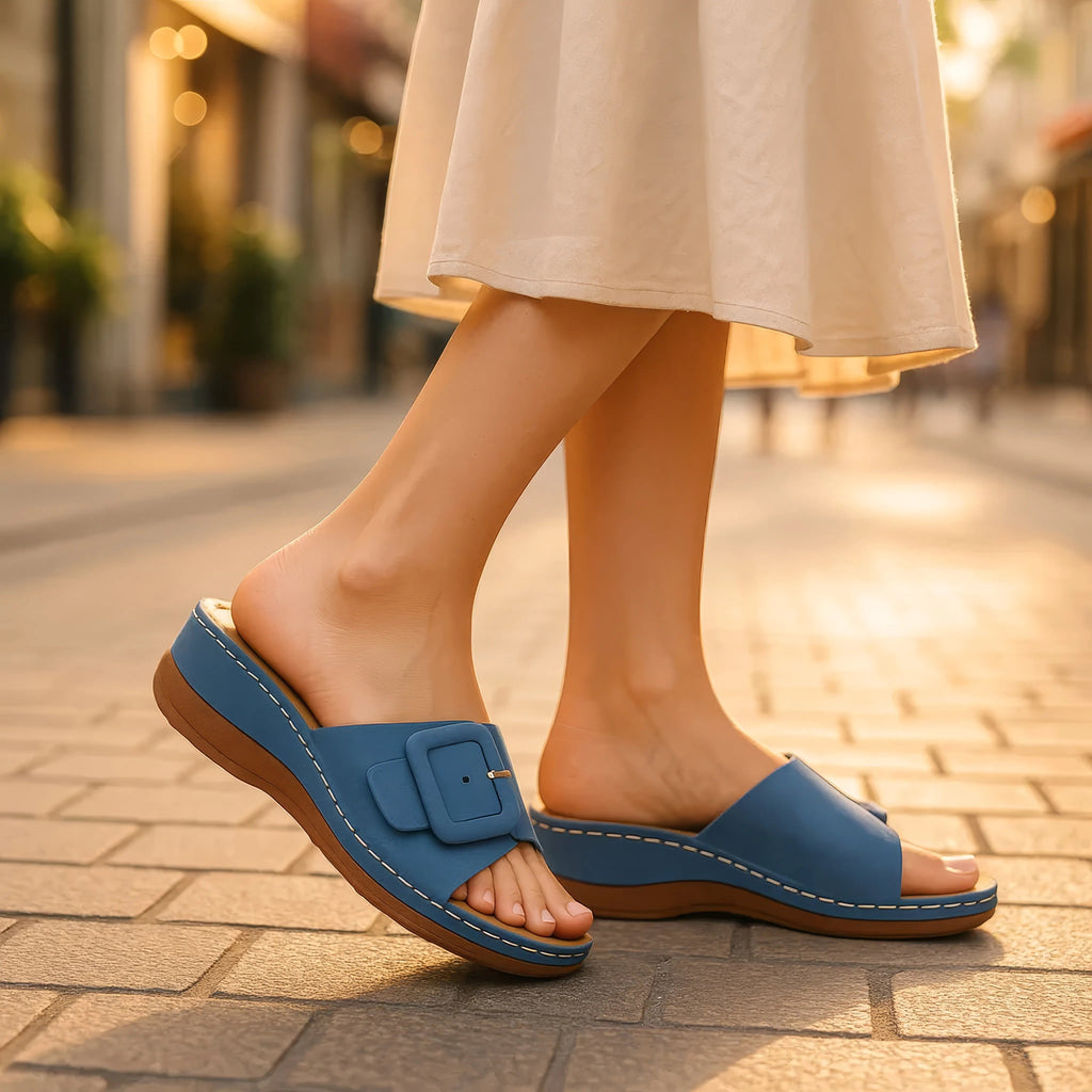 Women's Hamden Black Buckled Flat Sandals Black view 6 (shoe) - women's hamden slingback pumps, hamden  - shop at us.meeeshop