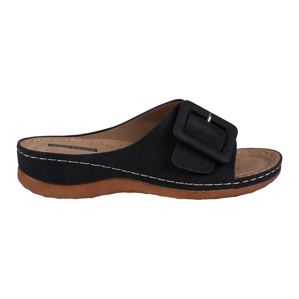 Women's Hamden Black Buckled Flat Sandals Black view 7 (shoe) - women's hamden slingback pumps, hamden  - shop at us.meeeshop
