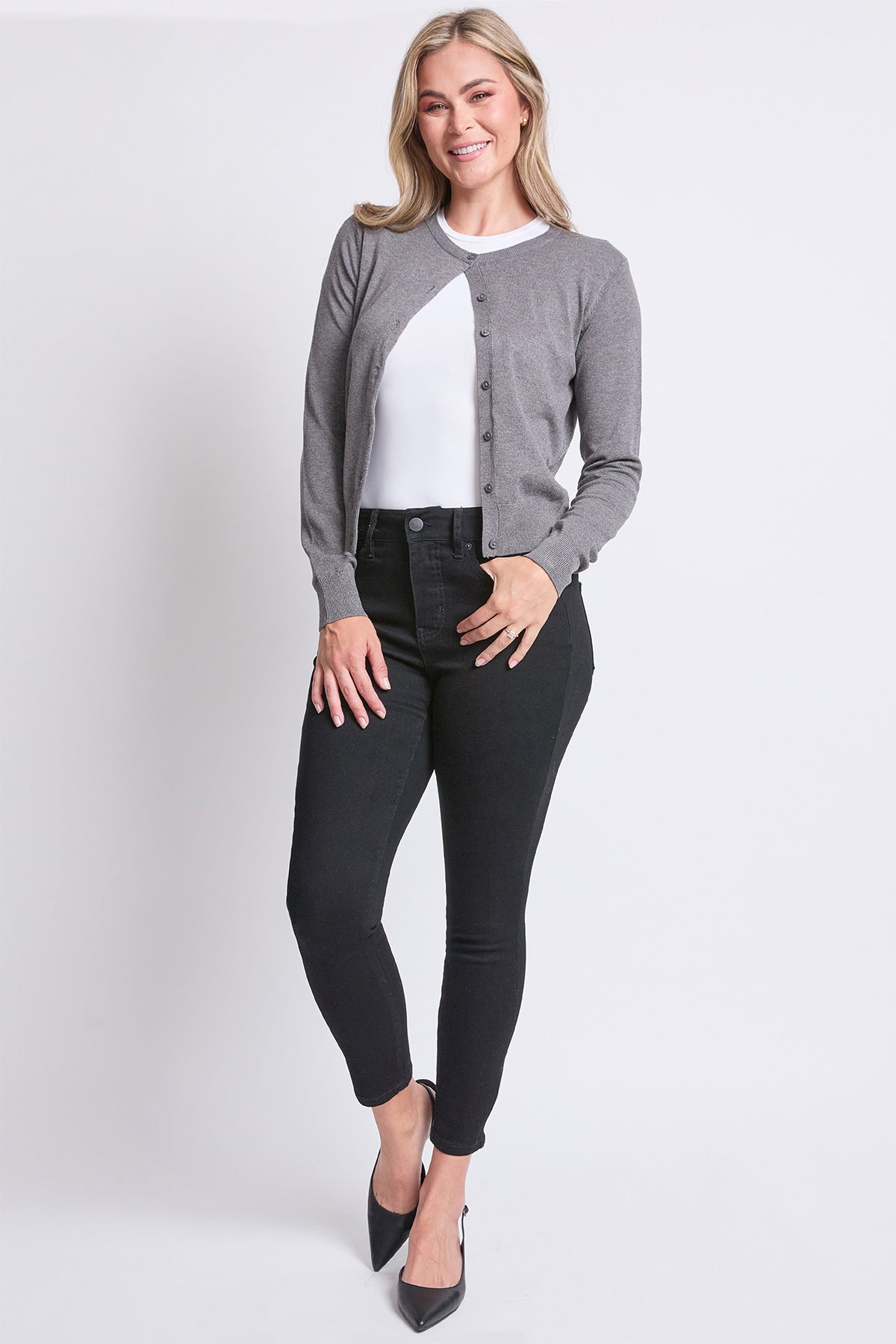 Women's High Rise Basic 5 Pocket Skinny Jeans in W Black view 5 - High-Waisted - Women High Jeans (bottom)