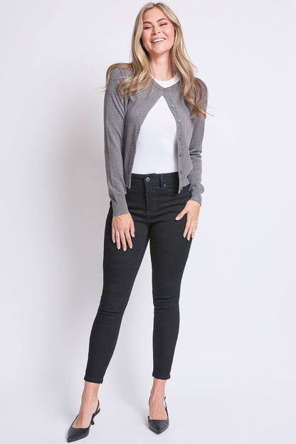 Women's High Rise Basic 5 Pocket Skinny Jeans in W Black view 6 - High-Waisted - Women High Jeans (bottom)
