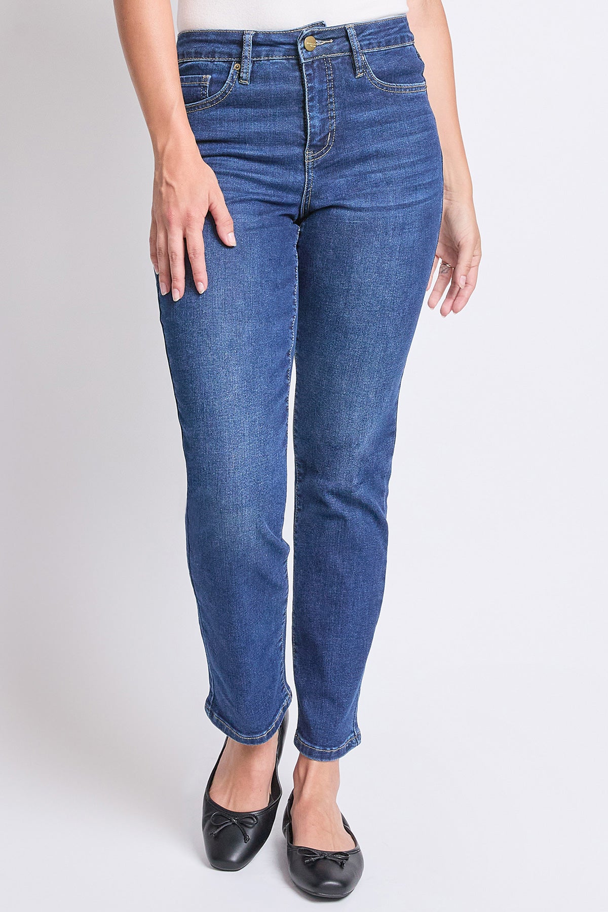 Women's High Rise Basic 5 Pocket Straight Jeans in S Midnight Sky Blue view 9 - High-Waisted - Women High Jeans