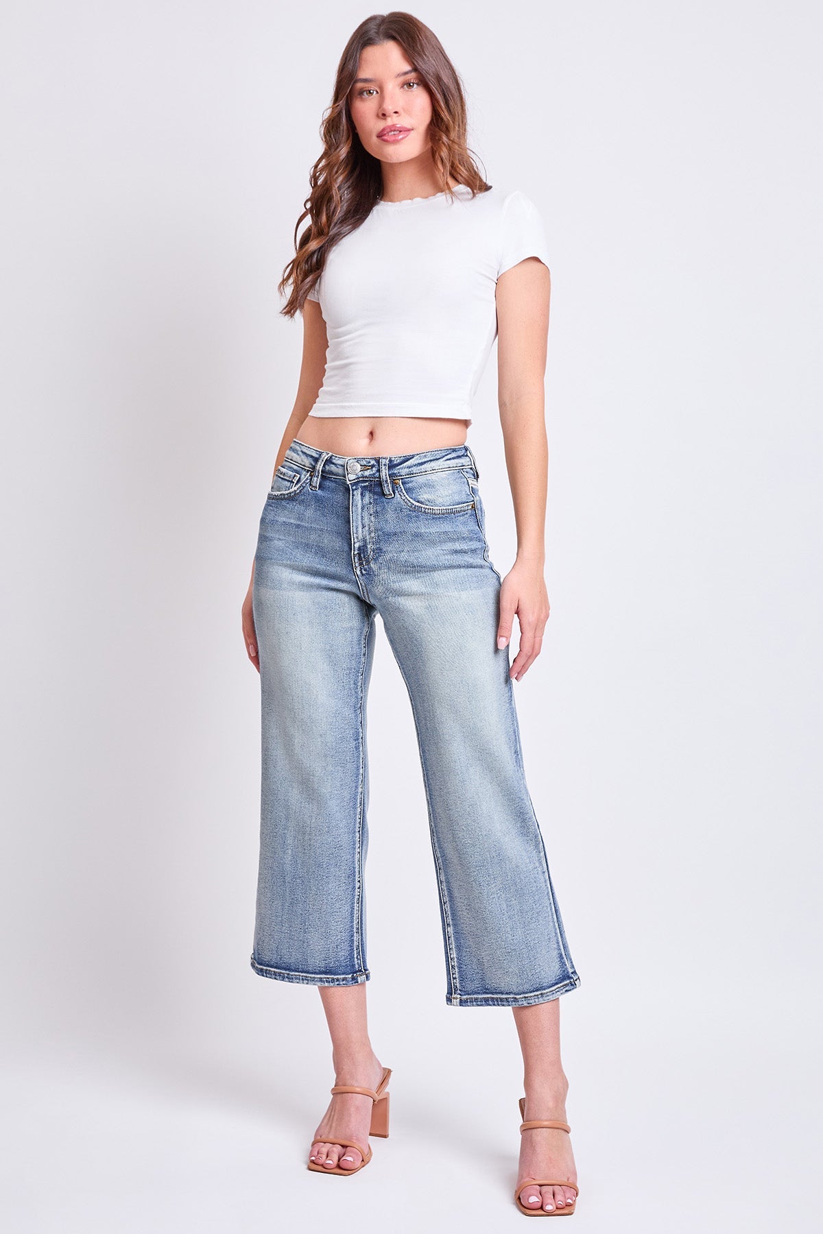 Women's High Rise Cropped Wide Leg in RT Tinted Olympic Blue view 12 - High-Waisted - Womens High Leg Bikini (bottom)