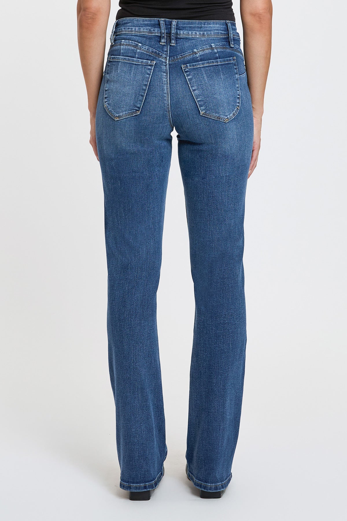 Women's High Rise Curve Confidence Bootcut Jeans in W Black view 12 - High-Waisted - Women High Jeans (bottom)