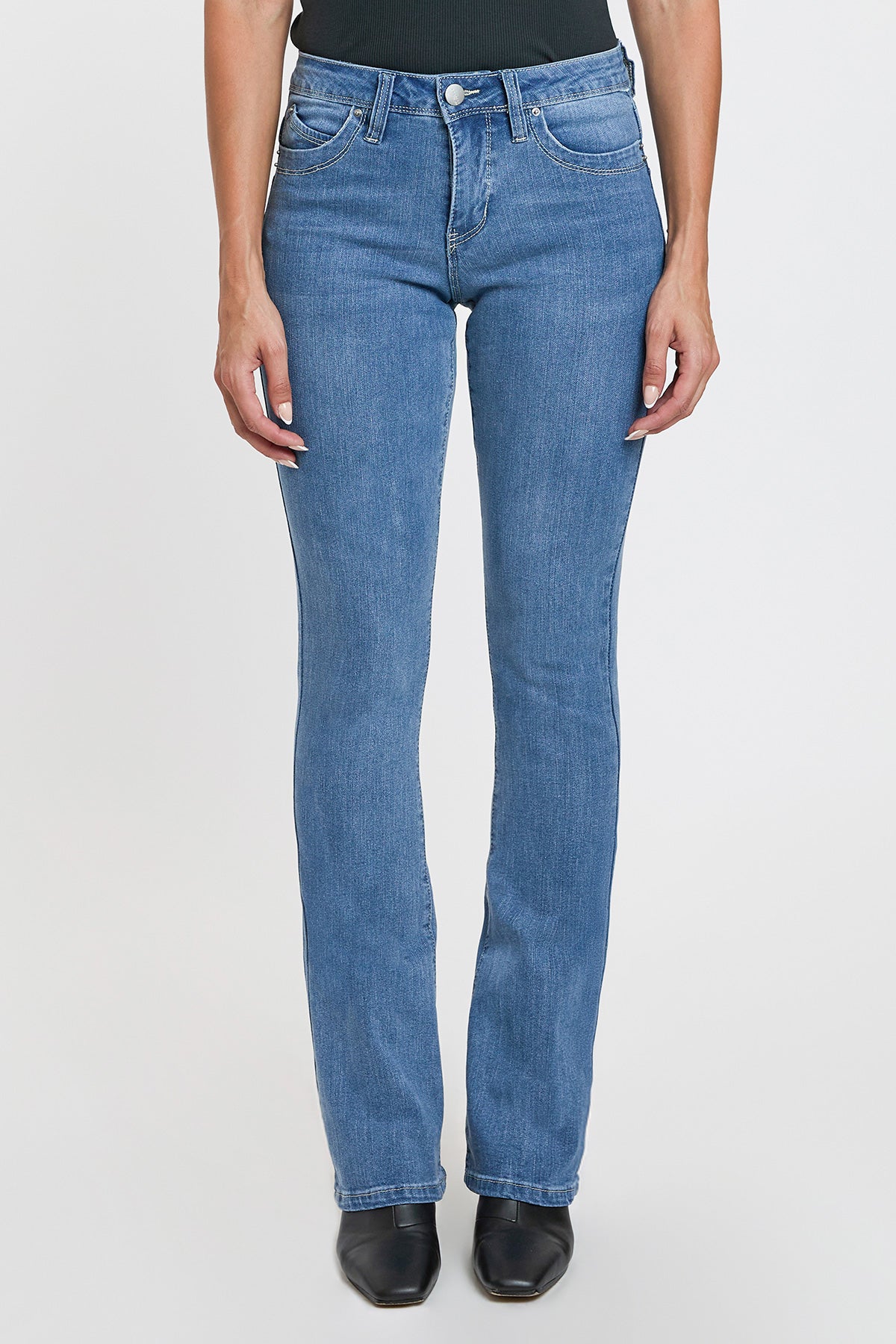 Women's High Rise Curve Confidence Bootcut Jeans in L Light Blue view 3 - High-Waisted - Women High Jeans (bottom)