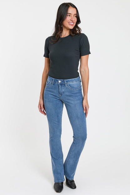 Women's High Rise Curve Confidence Bootcut Jeans in L Light Blue view 5 - High-Waisted - Women High Jeans (bottom)