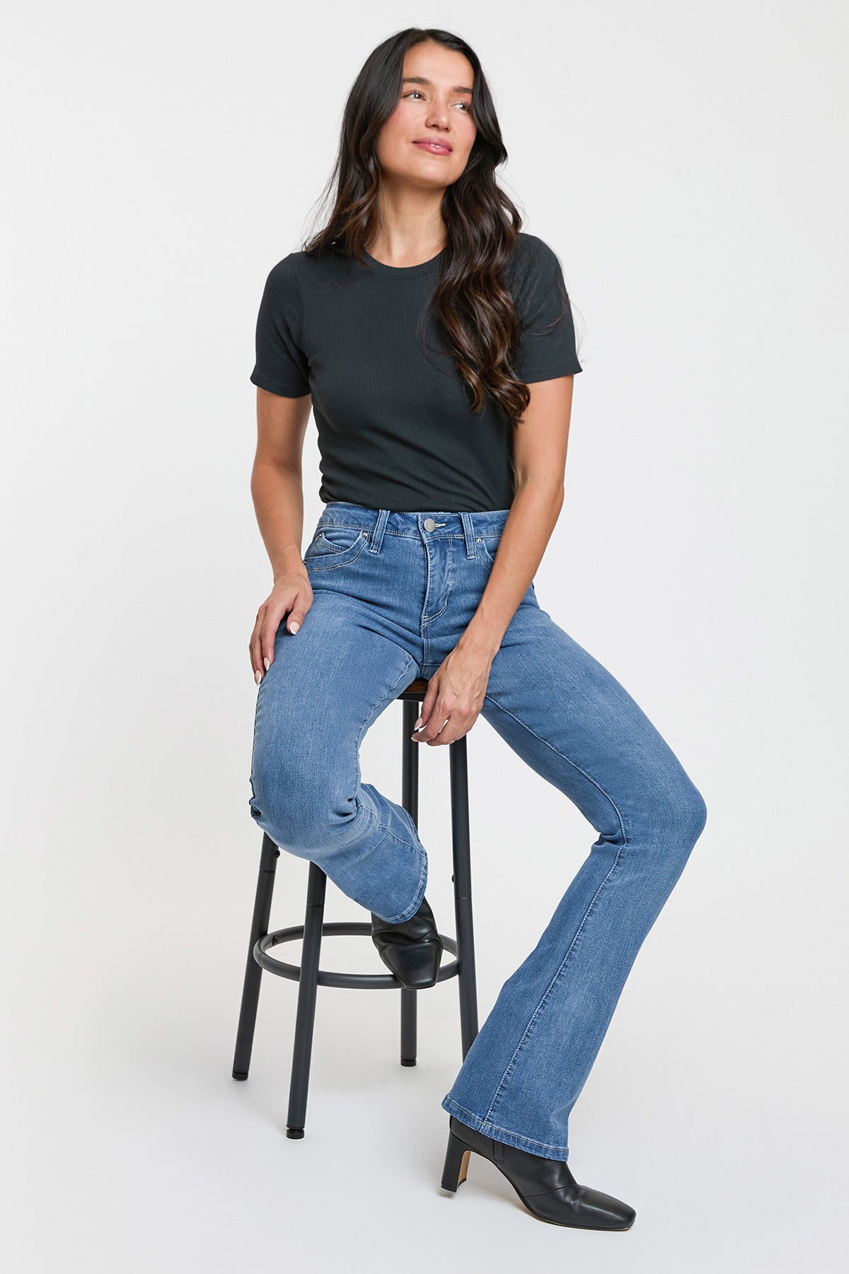 Women's High Rise Curve Confidence Bootcut Jeans in L Light Blue view 6 - High-Waisted - Women High Jeans (bottom)
