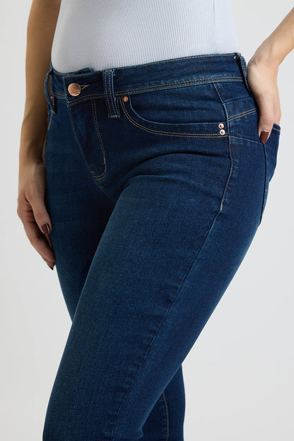 Women's High Rise Curve Confidence Skinny Jeans in D Dark Blue view 12 - High-Waisted - Women High Jeans (bottom)