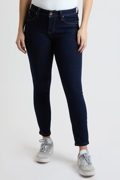 Women's High Rise Curve Confidence Skinny Jeans in S Midnight Sky Blue view 3 - High-Waisted - Women High Jeans