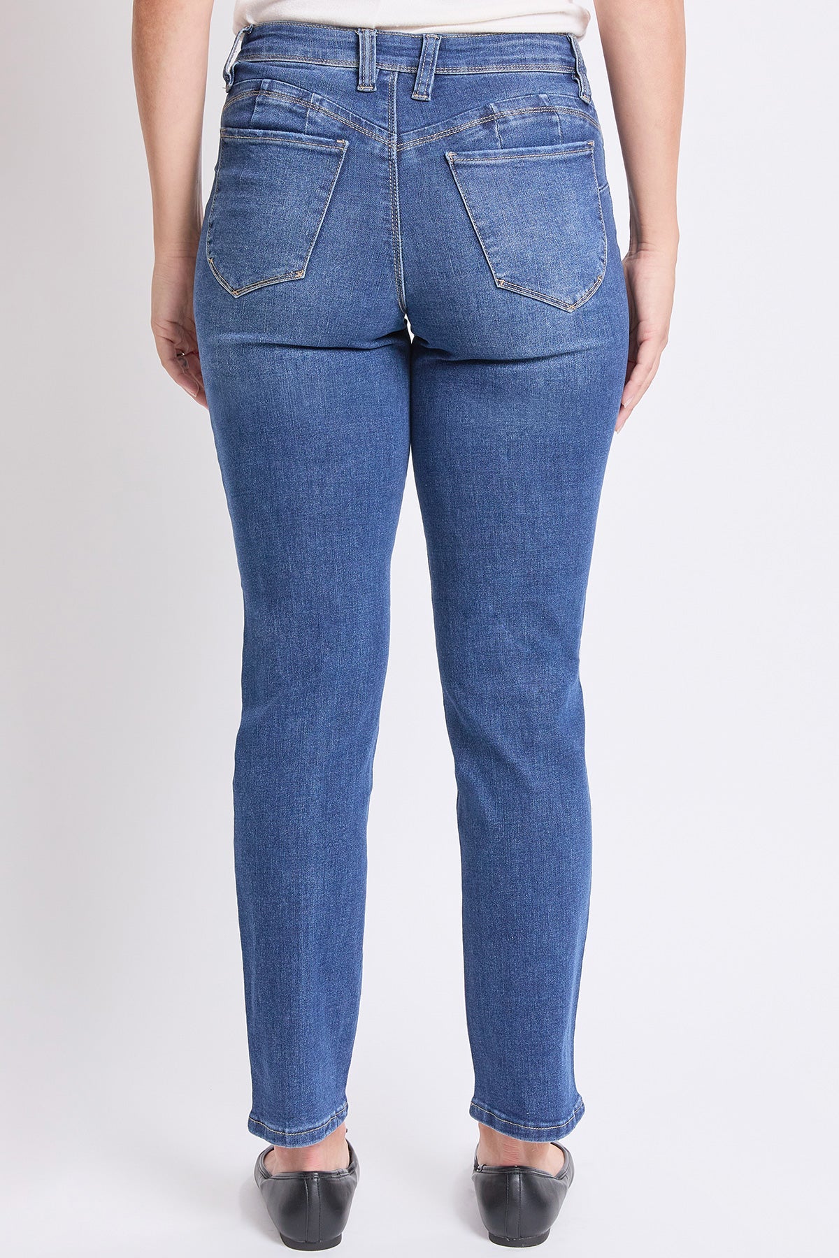 Women's High Rise Curve Confidence Straight Jeans in M Medium Blue view 4 - High-Waisted - Women High Jeans (bottom)