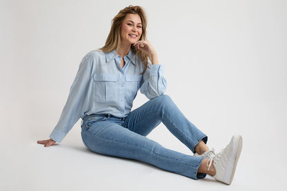 Women's High Rise Curve Confidence Straight Jeans in M Medium Blue view 7 - High-Waisted - Women High Jeans (bottom)