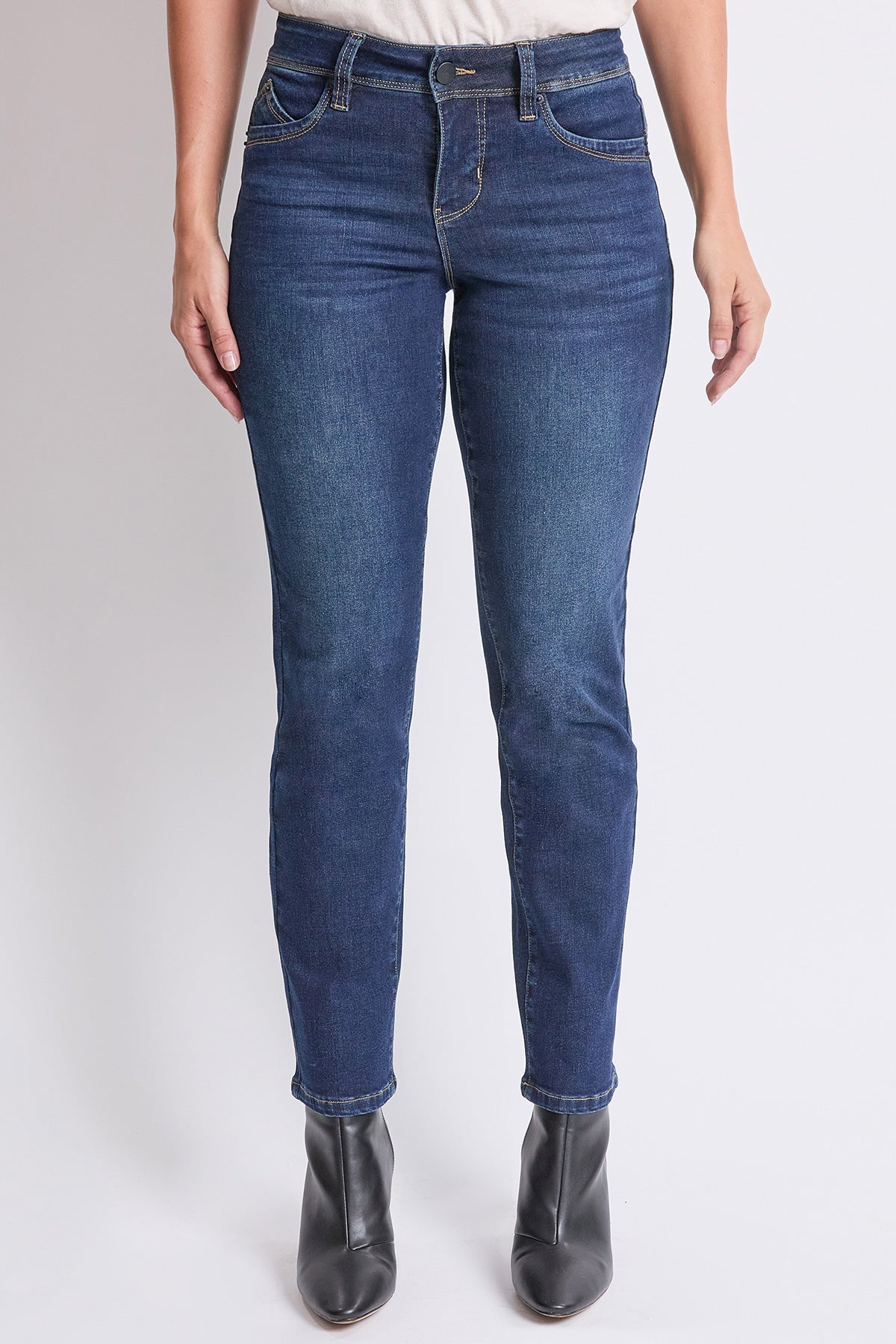 Women's High Rise Curve Confidence Straight Jeans in D Dark Blue view 8 - High-Waisted - Women High Jeans (bottom)