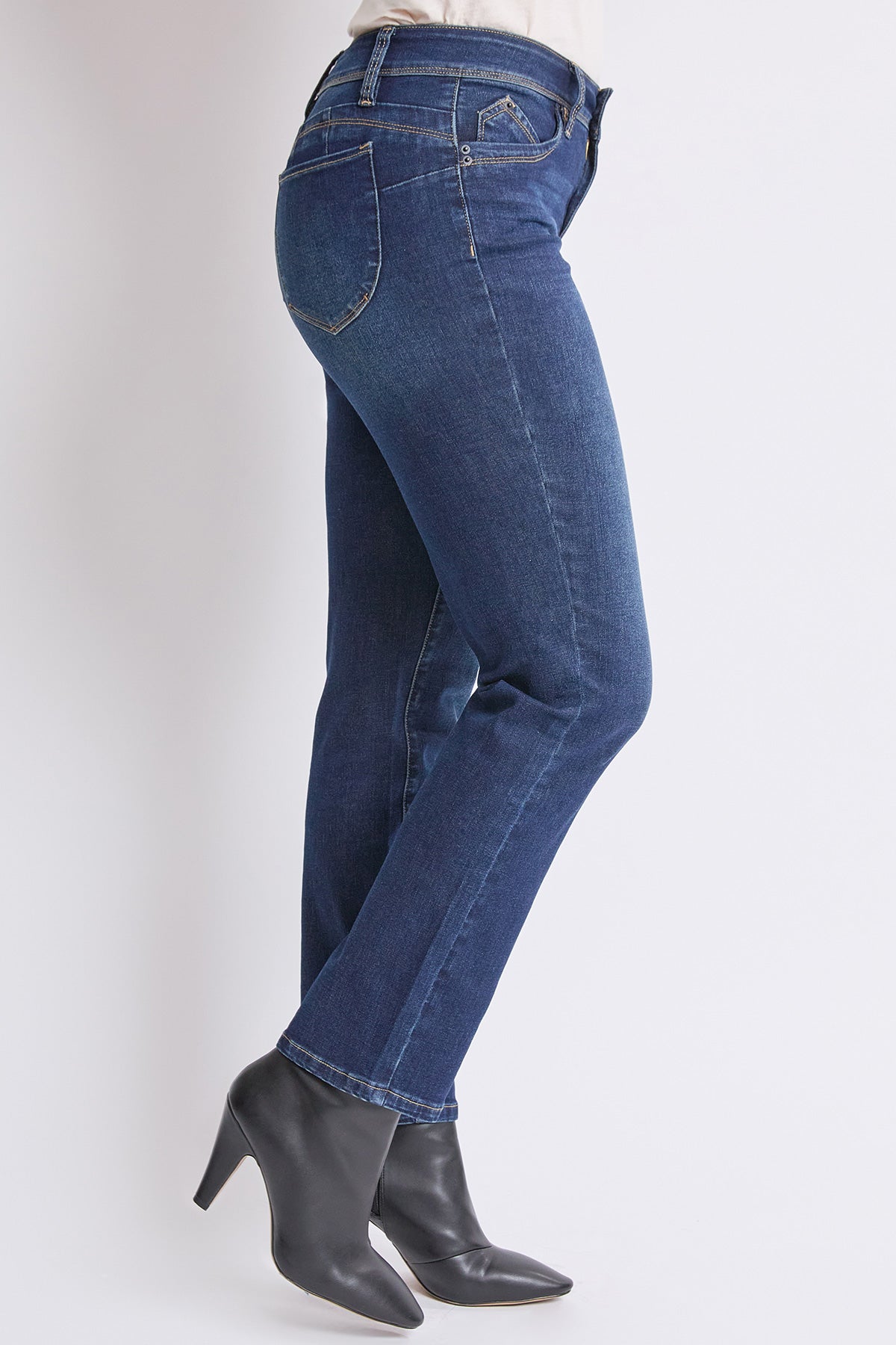 Women's High Rise Curve Confidence Straight Jeans in D Dark Blue view 9 - High-Waisted - Women High Jeans (bottom)