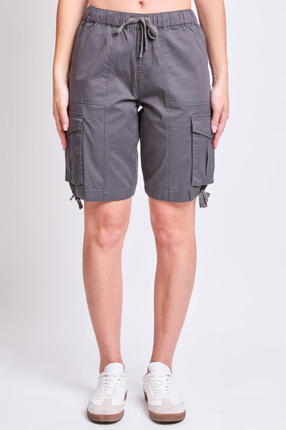 Women's High Rise Long Cargo Shorts in Charcoal view 7 - High-Waisted - Women'S High Shorts (bottom)