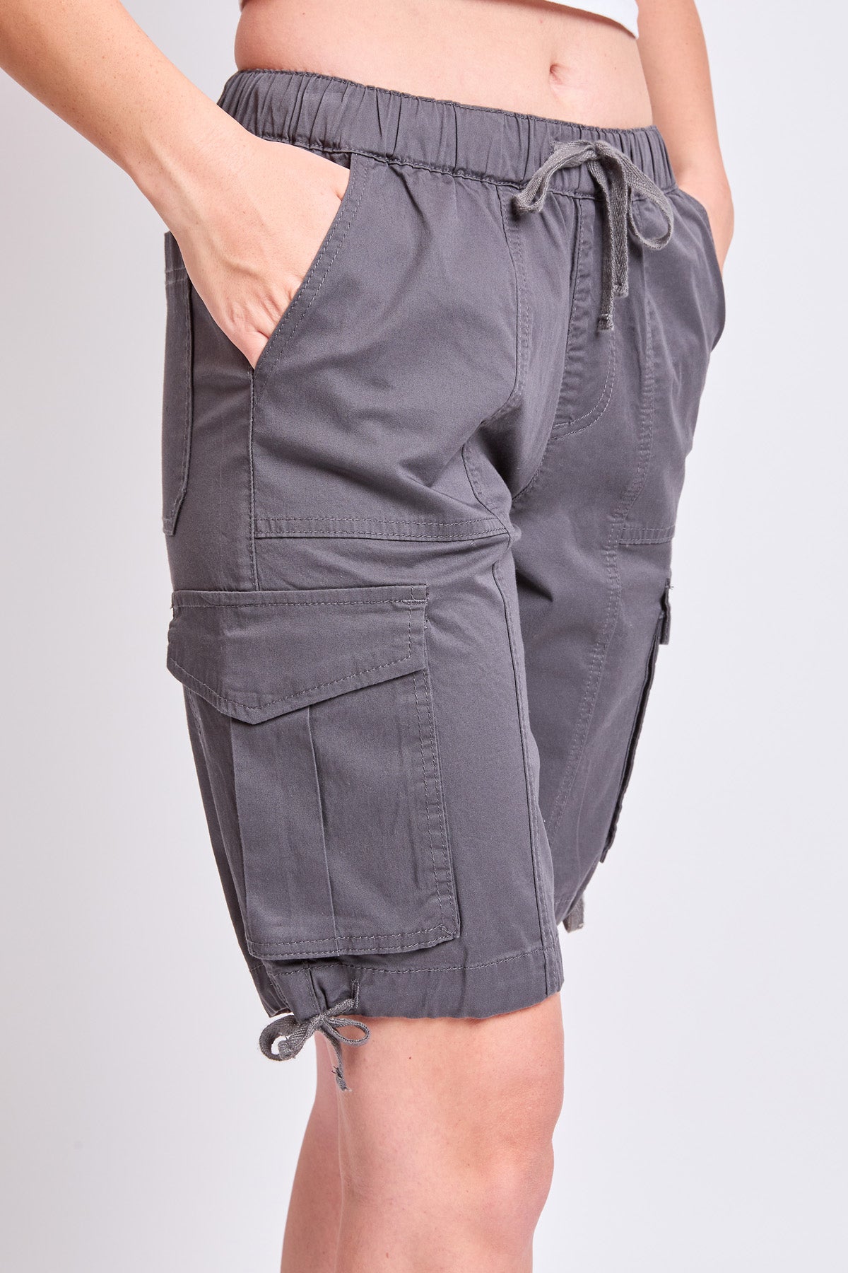 Women's High Rise Long Cargo Shorts view 10 - High-Waisted - Women'S High Shorts (bottom)