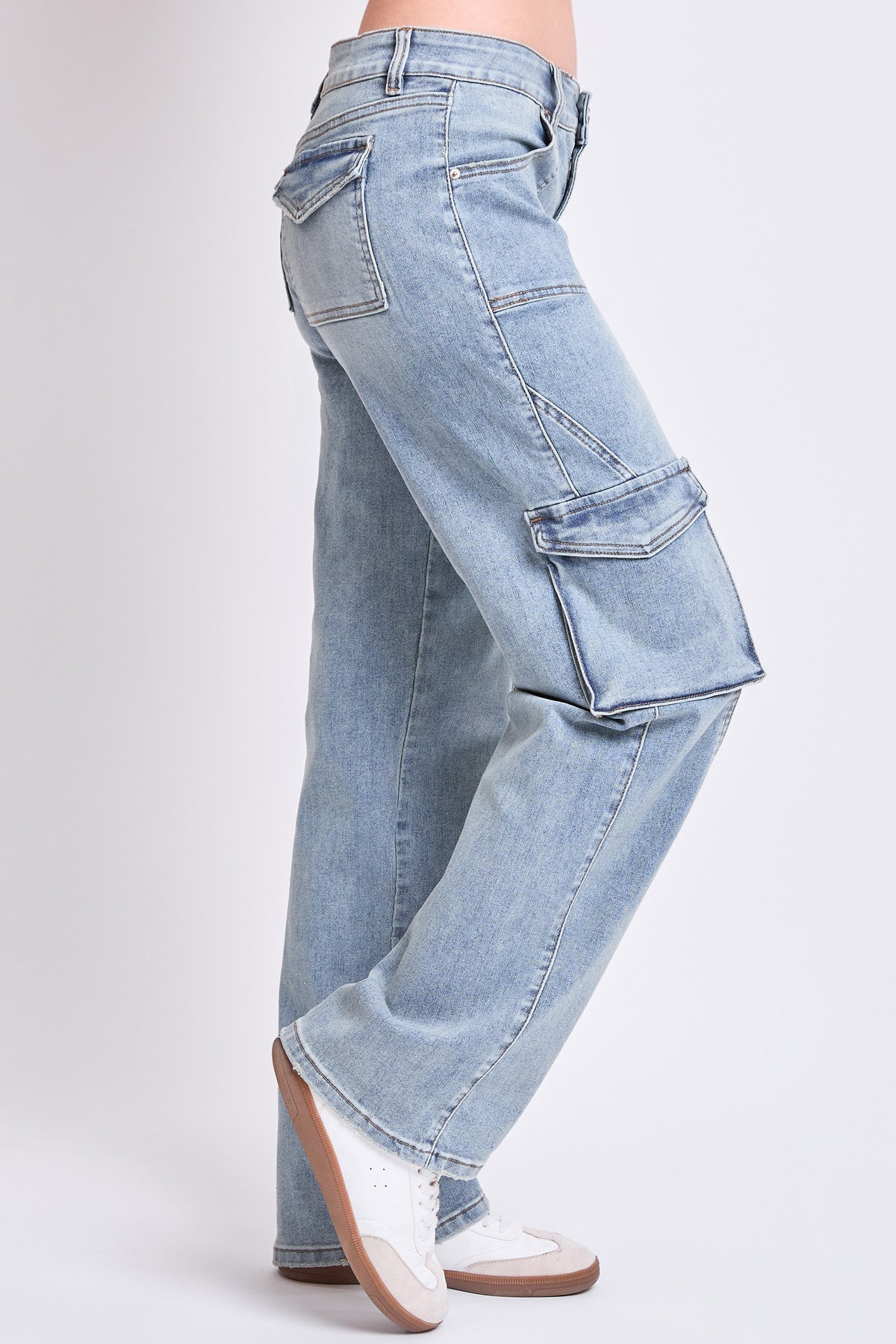 Women's High Rise Skater Cargo Jeans in RT Tinted Olympic Blue view 10 - High-Waisted - Women High Jeans (bottom)