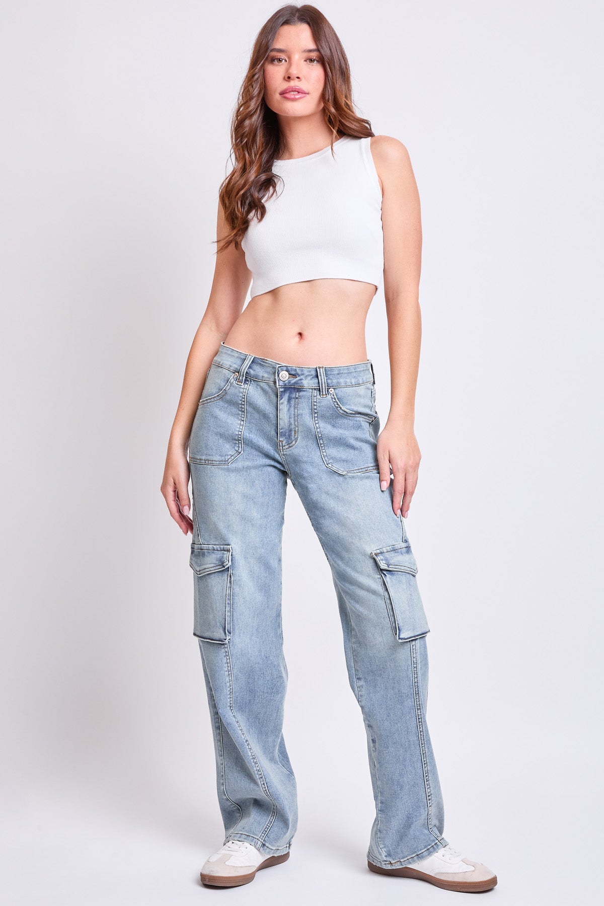 Women's High Rise Skater Cargo Jeans in RT Tinted Olympic Blue view 8 - High-Waisted - Women High Jeans (bottom)