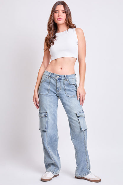 Women's High Rise Skater Cargo Jeans in RT Tinted Olympic Blue view 8 - High-Waisted - Women High Jeans (bottom)