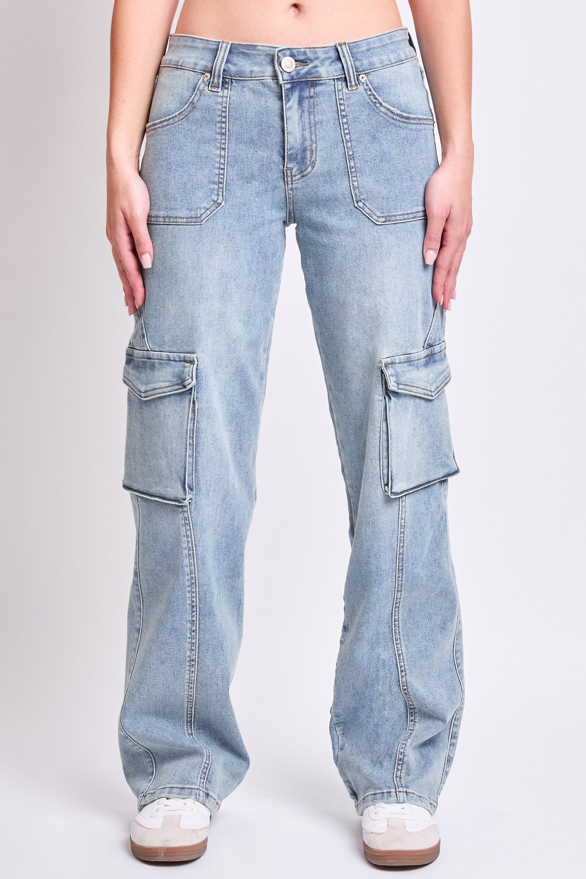 Women's High Rise Skater Cargo Jeans in RT Tinted Olympic Blue view 9 - High-Waisted - Women High Jeans (bottom)