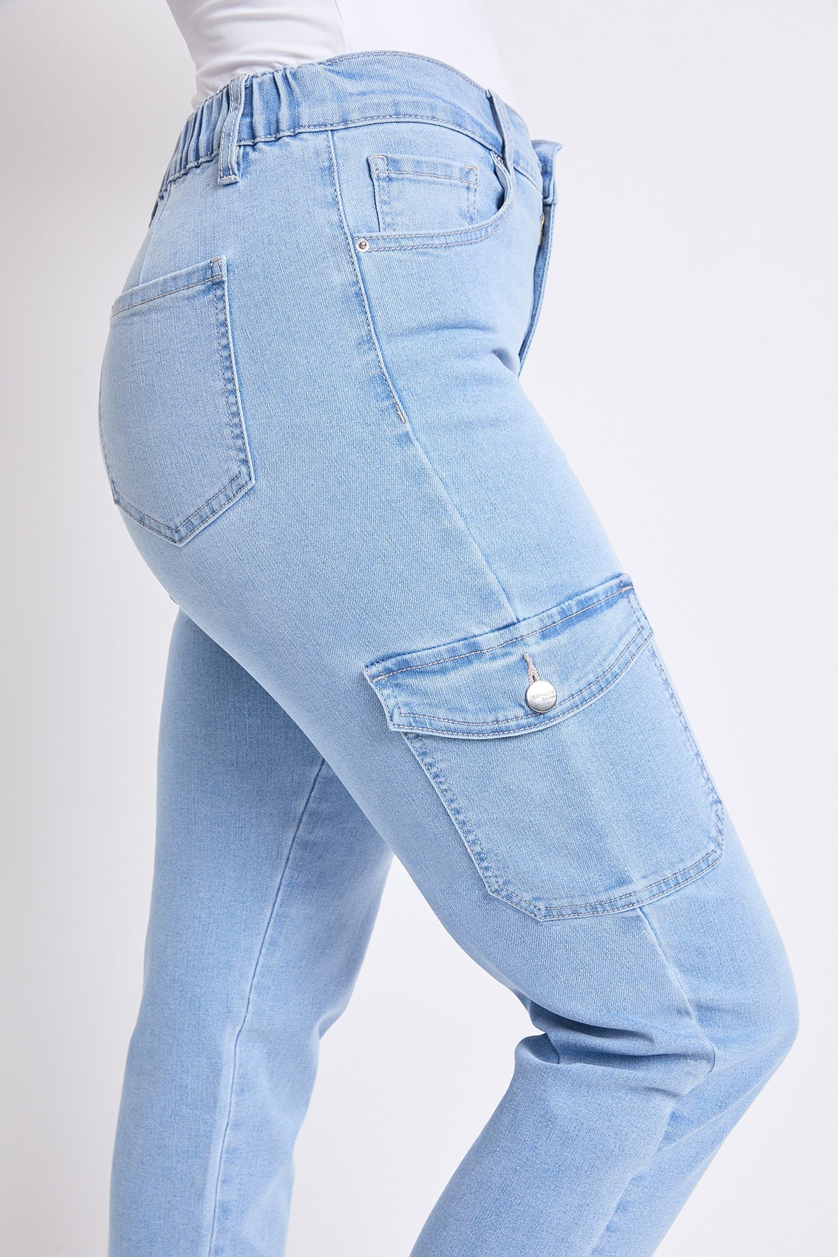 Women's High Rise Slim Straight Cargo Jeans view 13 - High-Waisted - Women High Jeans (bottom)