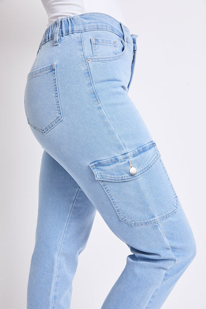 Women's High Rise Slim Straight Cargo Jeans view 13 - High-Waisted - Women High Jeans (bottom)