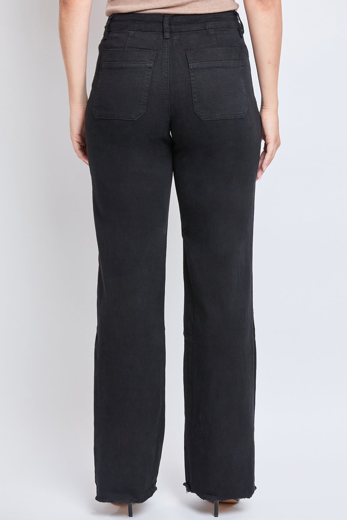 Women's High Rise Snip to Fit Wide Leg Pant in Black view 4 - High-Waisted - Women High Panties (bottom)