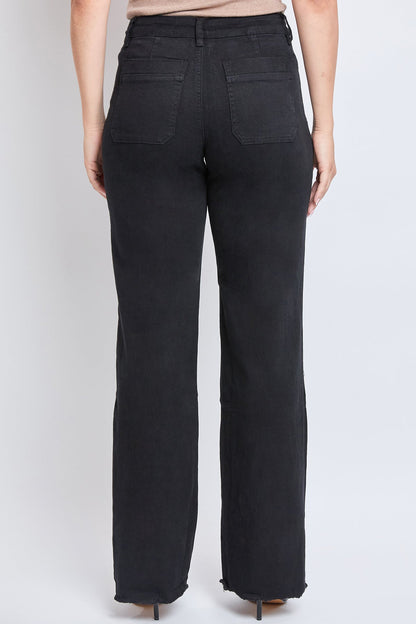 Women's High Rise Snip to Fit Wide Leg Pant in Black view 4 - High-Waisted - Women High Panties (bottom)