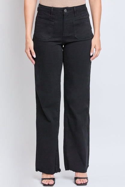 Women's High Rise Snip to Fit Wide Leg Pant in Black view 5 - High-Waisted - Women High Panties (bottom)