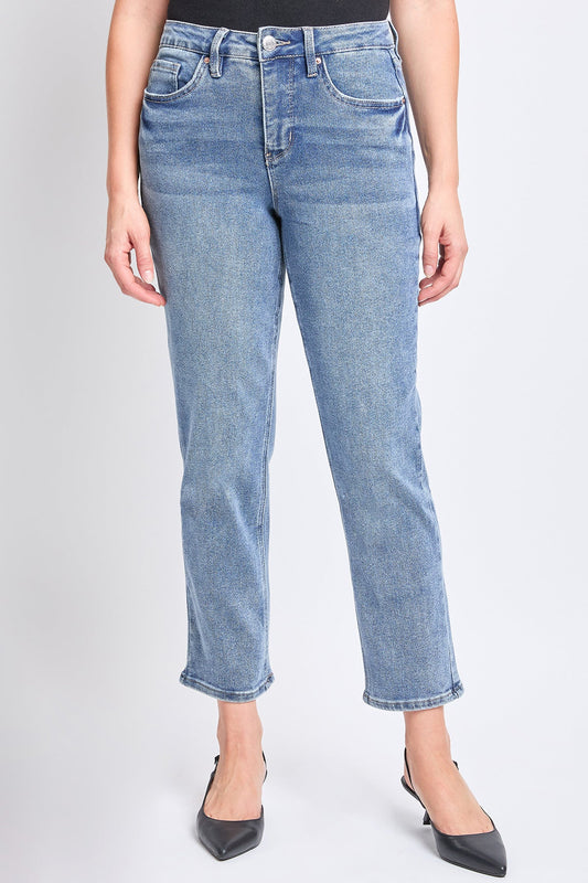 Women's High Rise Vintage Slim Straight Jeans in M Medium Blue - High-Waisted - Women High Jeans (bottom)