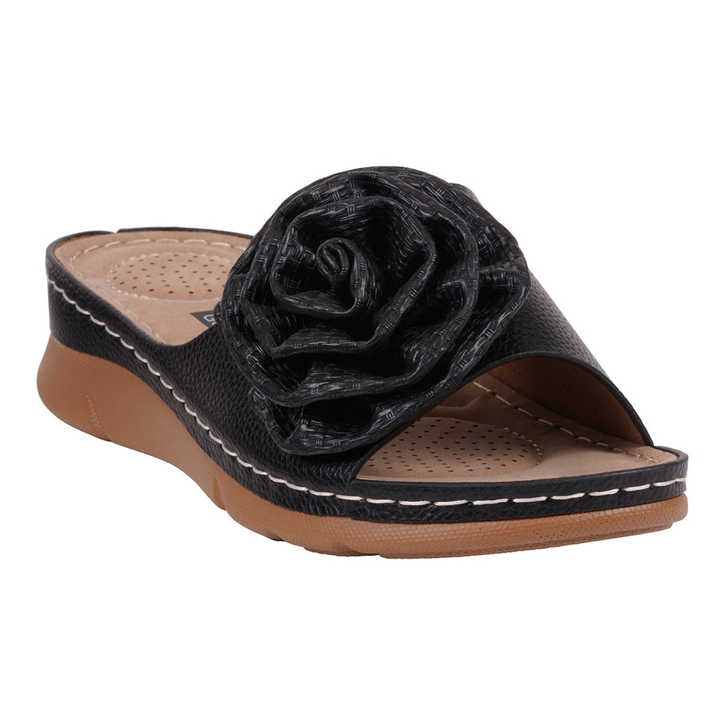 Women's Honey Black Flat Comfort Sandals Black (shoe) - comfort sandals, flat comfort sandals - shop at us.meeeshop