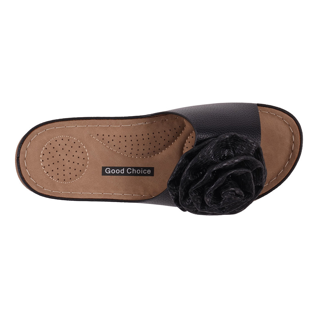 Women's Honey Black Flat Comfort Sandals Black view 3 (shoe) - comfort sandals, flat comfort sandals - shop at us.meeeshop