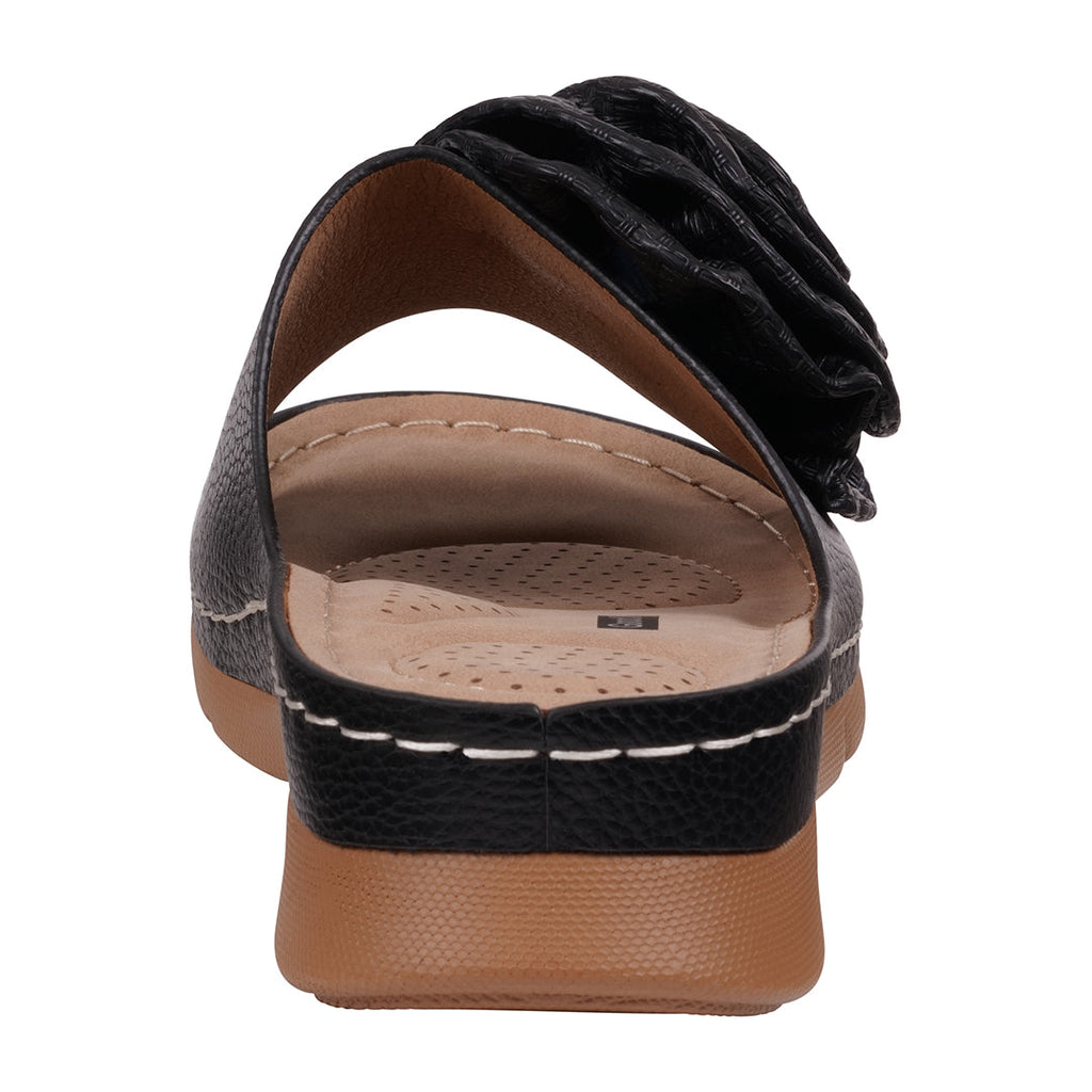 Women's Honey Black Flat Comfort Sandals Black view 5 (shoe) - comfort sandals, flat comfort sandals - shop at us.meeeshop