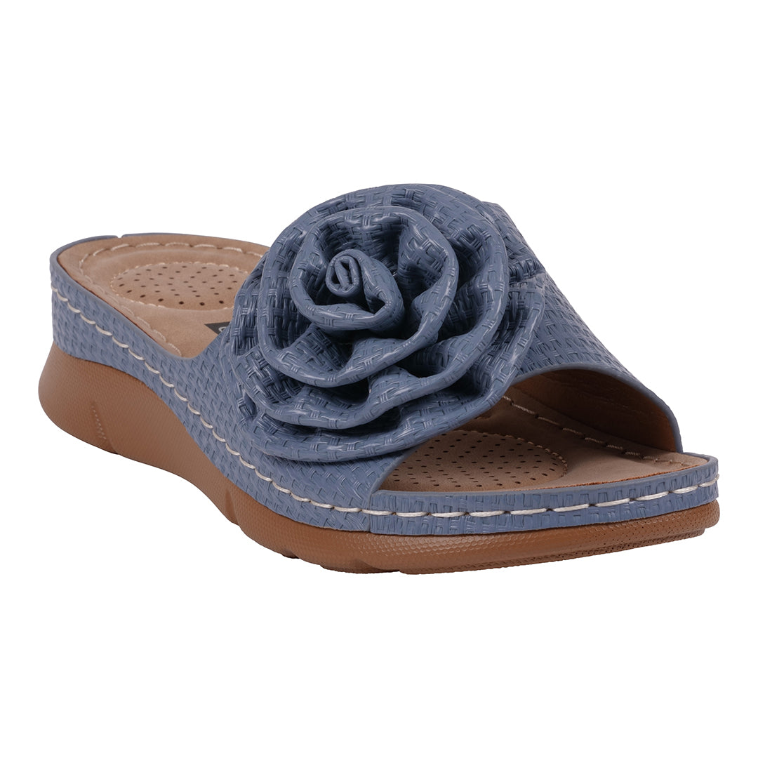 Women's Honey Blue Flat Comfort Sandals Blue (shoe) - comfort sandals, flat comfort sandals - shop at us.meeeshop