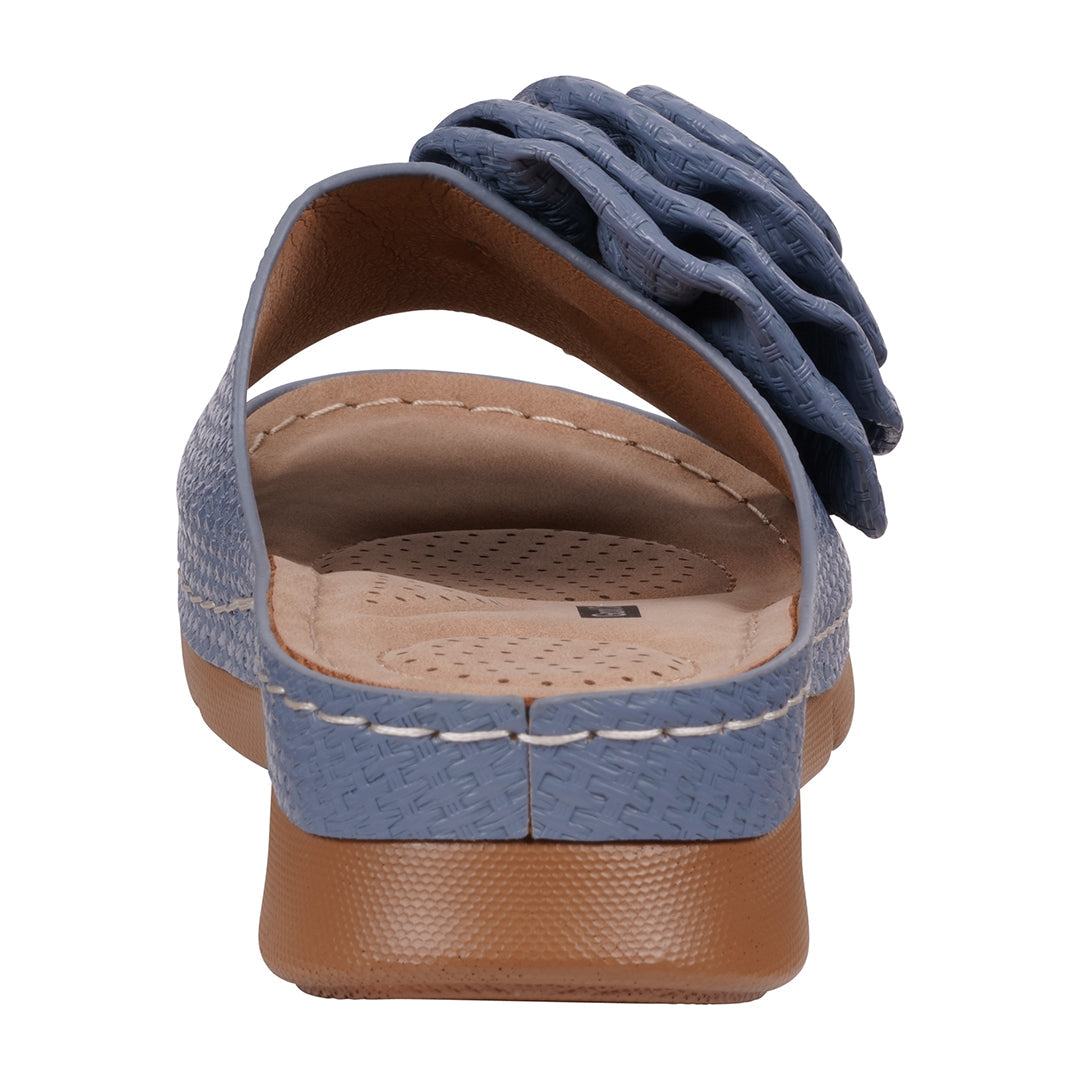 Women's Honey Blue Flat Comfort Sandals Blue view 5 (shoe) - comfort sandals, flat comfort sandals - shop at us.meeeshop